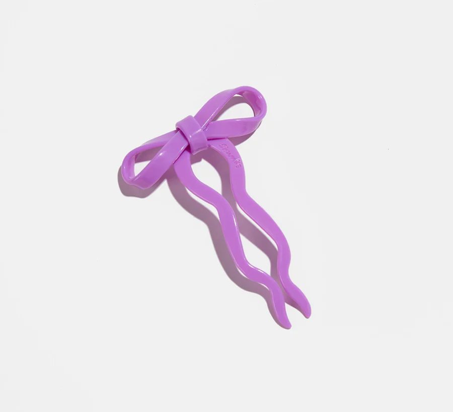 Small Orchid Bow Hairpin, chunks, chunks hair accessories, chunks found bath, found bath uk stockist, Laced Bow Claw In Lilac