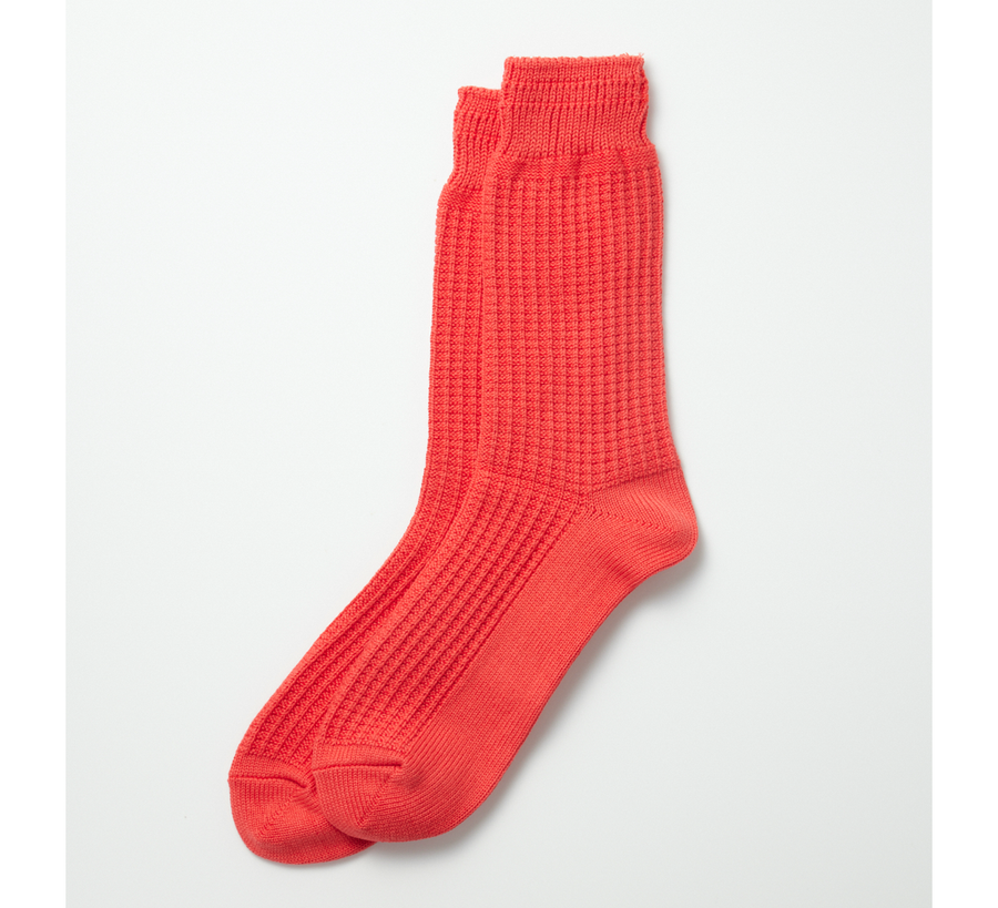 rototo, double face socks, found bath, found bath uk stockist, pink, marl, cotton, wool, ro to to, Japanese socks, made in japan, towelling, rototo uk stockist, light red waffle socks