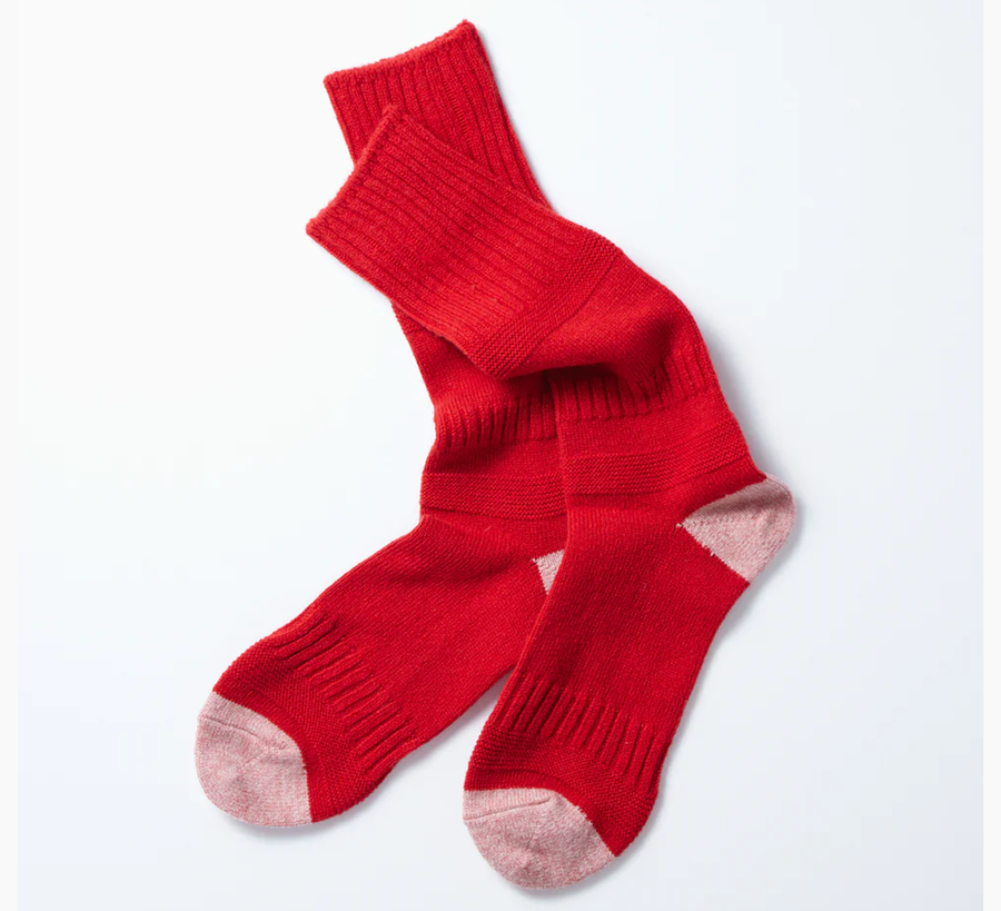 Rototo Red & Coral Guernsey Pattern Socks, found bath, found bath uk stockist 