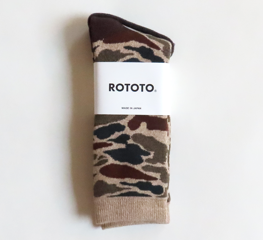 rototo, double face socks, found bath, found bath uk stockist, yellow, marl, cotton, wool, ro to to, Japanese socks, made in japan, towelling, rototo uk stockist, charcoal grey black leopard grey marl camo pink teal, beige camo green, brown, khaki