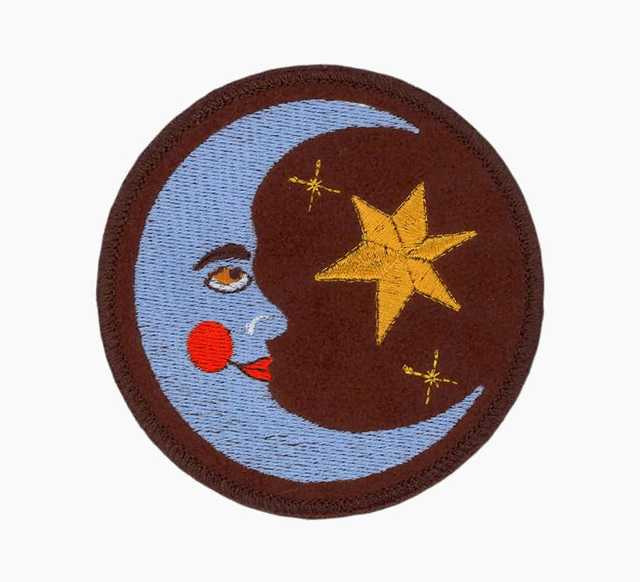 Patch ya later, patches, found bath, found bath uk stockist, iron on patch, embroidery, beige moon, brown moon