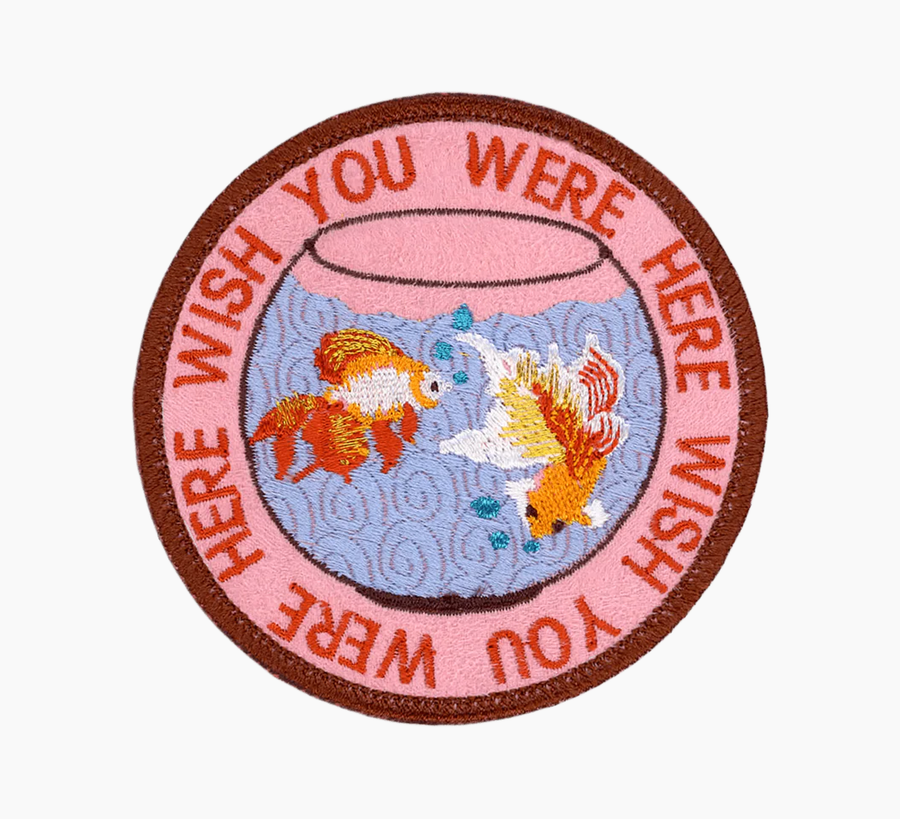 Patch ya later, patches, found bath, found bath uk stockist, iron on patch, embroidery, wish you were here