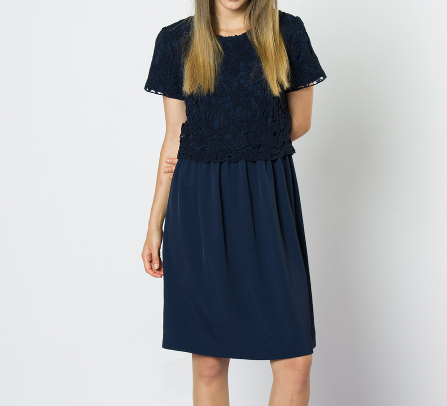 twenty seven names, bells lace dress, navy, found bath, found bath uk stockist, made in new zealand, legacy collection