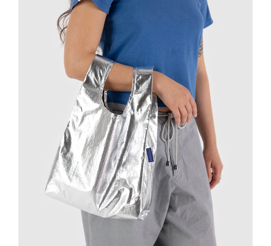 baggu, baggu uk stockist, baggu uk, big baggu, nylon, reusable bag, found bath, found bath uk stockist, baby baggu, happy metallic baggu baby, Peanuts Fanny Pack peanuts snoopy,  baby baggu metallic silver
