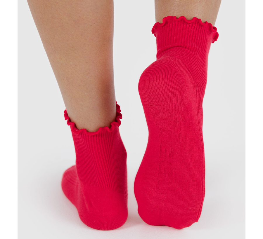 baggu, baggu uk stockist, baggu uk, big baggu, nylon, reusable bag, found bath, found bath uk stockist, baby baggu, happy metallic baggu baby, Baggu / Lavender and Red Lettuce Edge Set of 2 Socks
