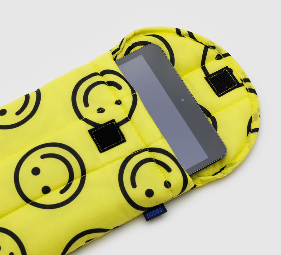 baggu, baggu uk stockist, baggu uk, big baggu, nylon, reusable bag, found bath, found bath uk stockist, baby baggu, happy metallic baggu baby, 8" Puffy Tablet Sleeve Yellow Happy