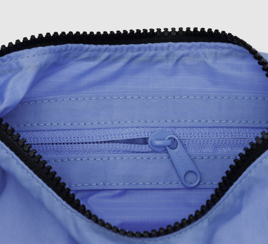 baggu, baggu uk stockist, baggu uk, big baggu, nylon, reusable bag, found bath, found bath uk stockist, baby baggu, happy metallic baggu baby, Small Nylon Crescent Bag cornflower