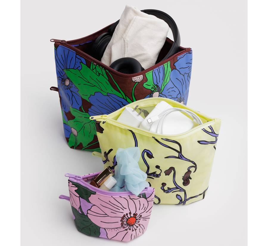 baggu, baggu uk stockist, baggu uk, big baggu, nylon, reusable bag, found bath, found bath uk stockist, baby baggu, happy metallic baggu baby, poppy mix Go Pouch Set