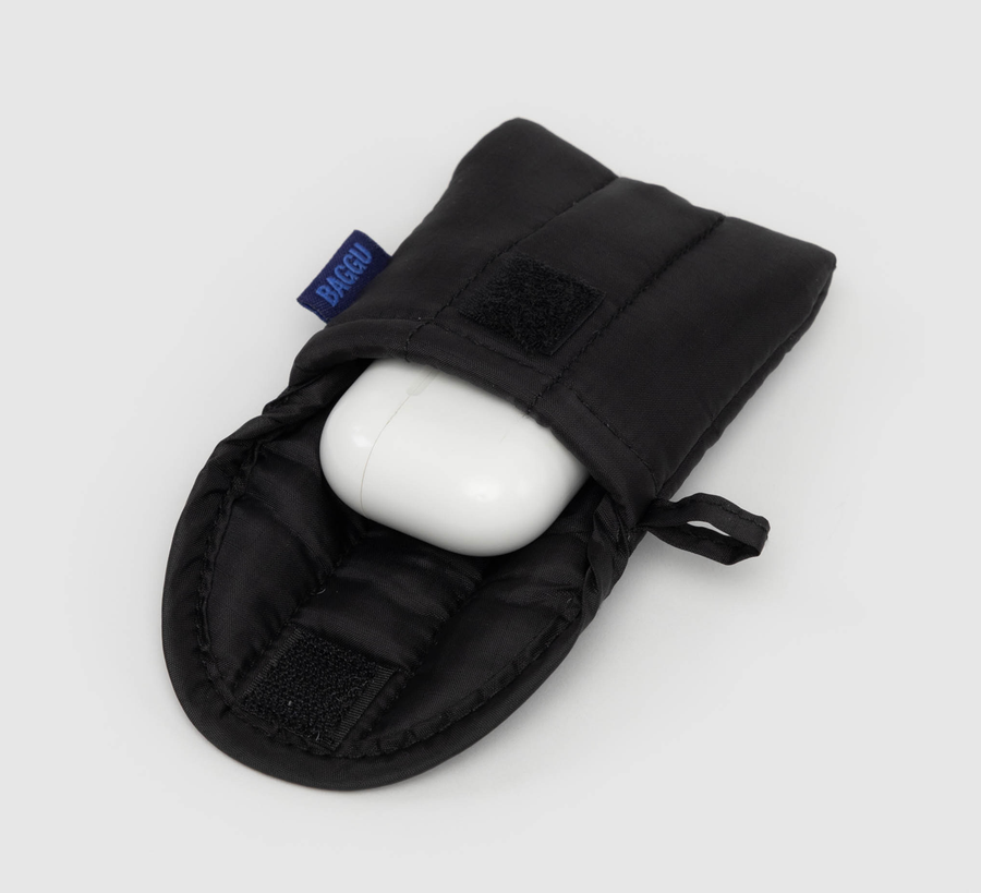 baggu, baggu uk stockist, baggu uk, big baggu, nylon, reusable bag, found bath, found bath uk stockist, baby baggu, happy metallic baggu baby, Puffy Earbuds Case Black