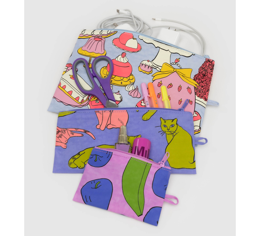 baggu, baggu uk stockist, baggu uk, big baggu, nylon, reusable bag, found bath, found bath uk stockist, baby baggu, happy metallic baggu baby, still life Go Pouch Set