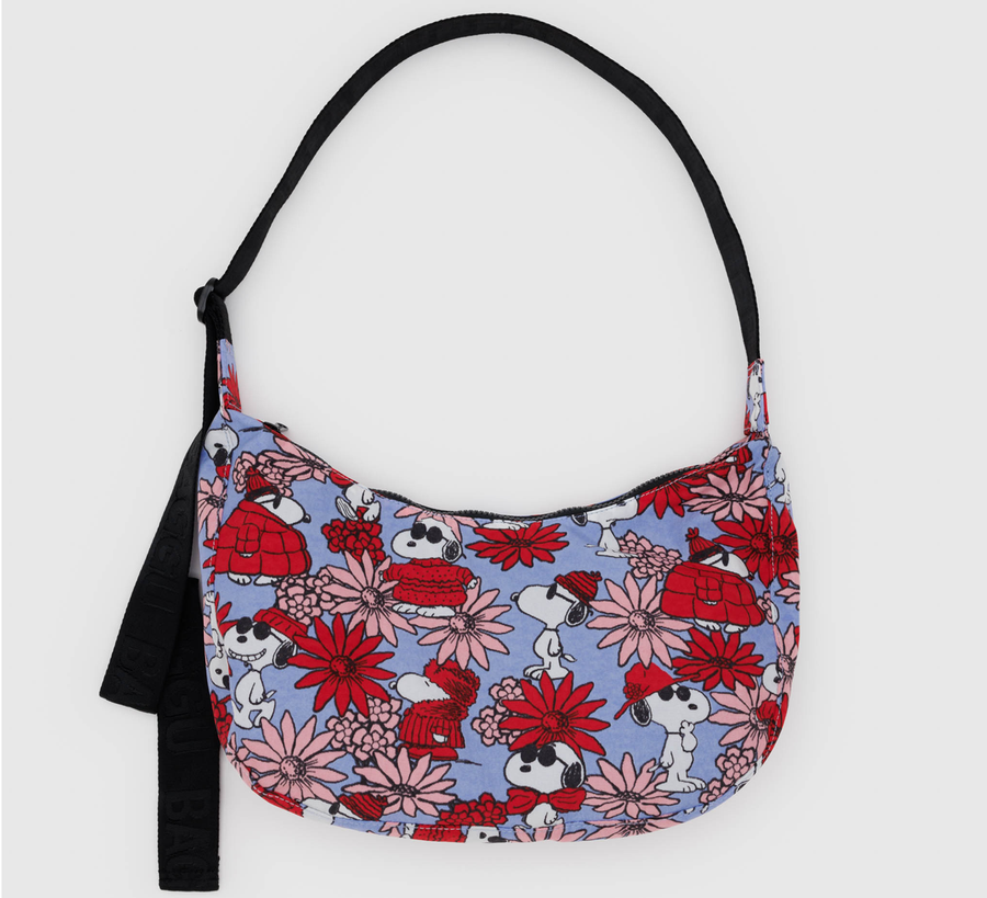 baggu, baggu uk stockist, baggu uk, big baggu, nylon, reusable bag, found bath, found bath uk stockist, baby baggu, happy metallic baggu baby, Peanuts Fanny Pack peanuts snoopy,  Medium Crescent Bag Floral Snoopy