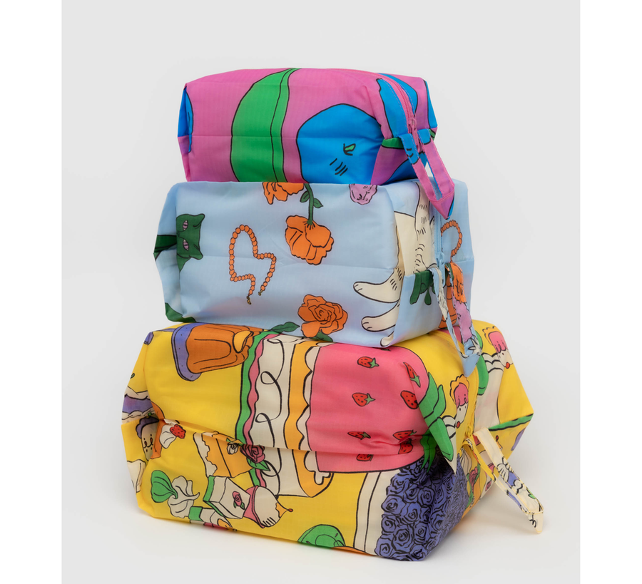 baggu, baggu uk stockist, baggu uk, big baggu, nylon, reusable bag, found bath, found bath uk stockist, baby baggu, happy metallic baggu baby, 3D Zip Set Still Life