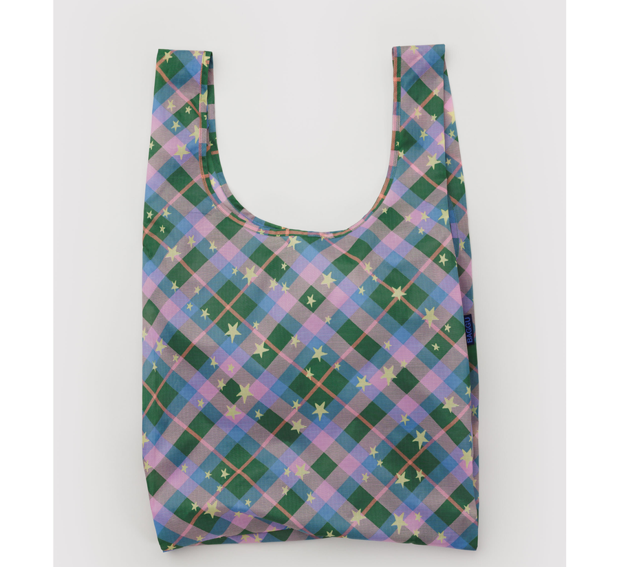 baggu, baggu uk stockist, baggu uk, big baggu, nylon, reusable bag, found bath, found bath uk stockist, baby baggu, happy metallic baggu baby, green star plaid