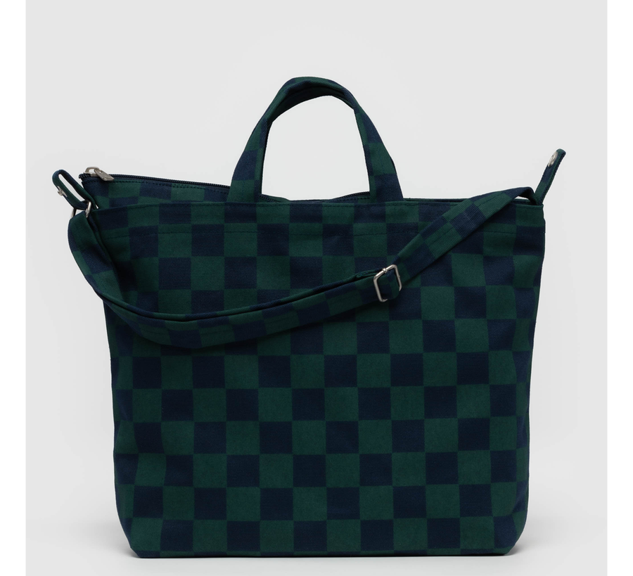 baggu, baggu uk stockist, baggu uk, big baggu, nylon, reusable bag, found bath, found bath uk stockist, baby baggu, happy metallic baggu baby, Horizontal Zip Duck Bag Navy Green Check