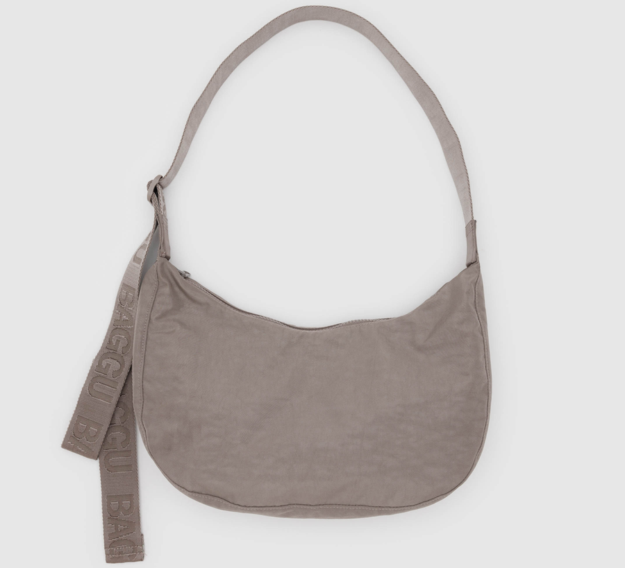 baggu, baggu uk stockist, baggu uk, big baggu, nylon, reusable bag, found bath, found bath uk stockist, baby baggu, happy metallic baggu baby, Medium Crescent Bag dove