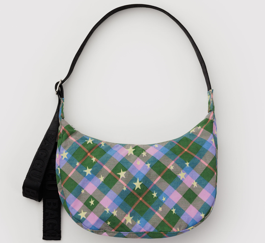 baggu, baggu uk stockist, baggu uk, big baggu, nylon, reusable bag, found bath, found bath uk stockist, baby baggu, happy metallic baggu baby, Peanuts Fanny Pack peanuts snoopy, Medium Crescent Bag green star plaid
