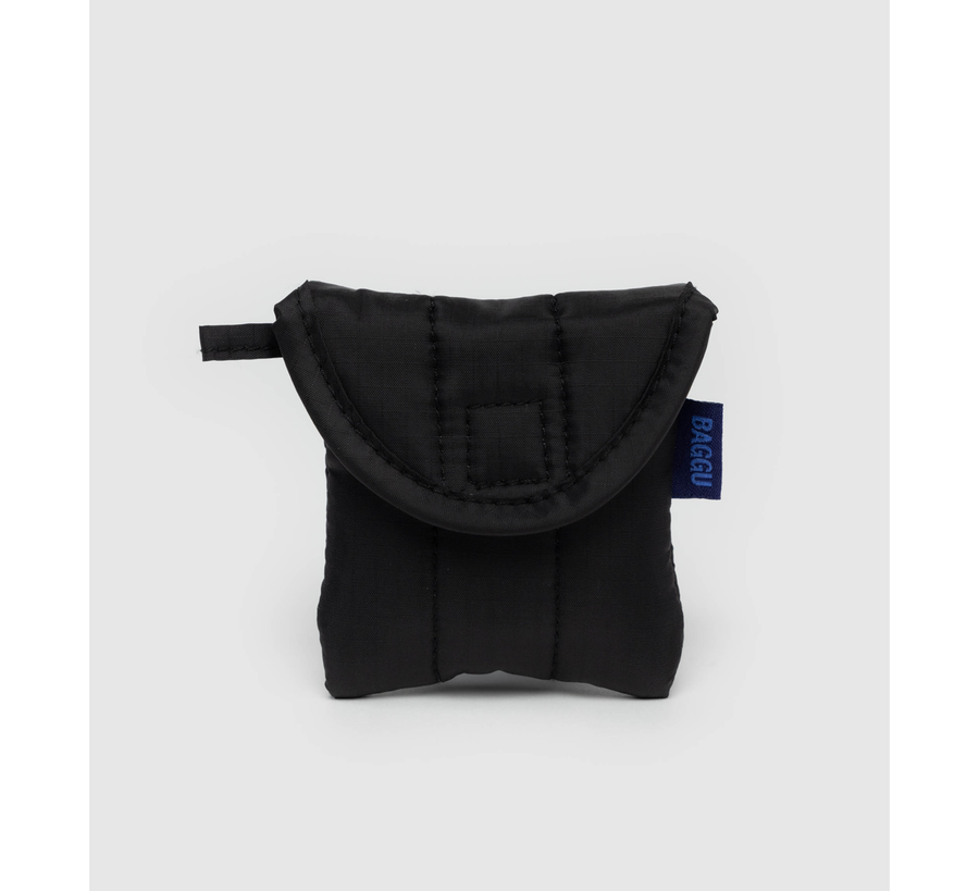 baggu, baggu uk stockist, baggu uk, big baggu, nylon, reusable bag, found bath, found bath uk stockist, baby baggu, happy metallic baggu baby, Puffy Earbuds Case Black