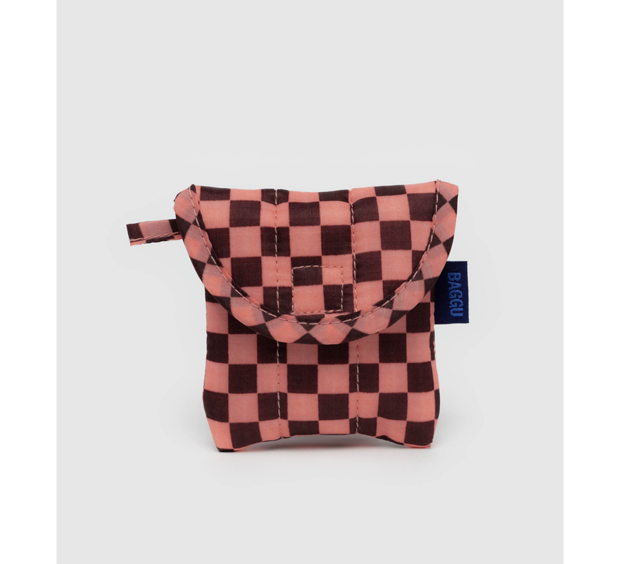 baggu, baggu uk stockist, baggu uk, big baggu, nylon, reusable bag, found bath, found bath uk stockist, baby baggu, happy metallic baggu baby, Puffy Earbuds Case pink brown check