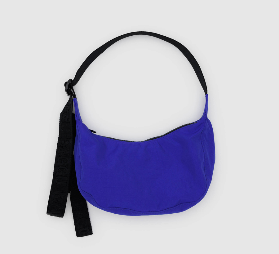 baggu, baggu uk stockist, baggu uk, big baggu, nylon, reusable bag, found bath, found bath uk stockist, baby baggu, happy metallic baggu baby, Small Nylon Crescent Bag Lapis