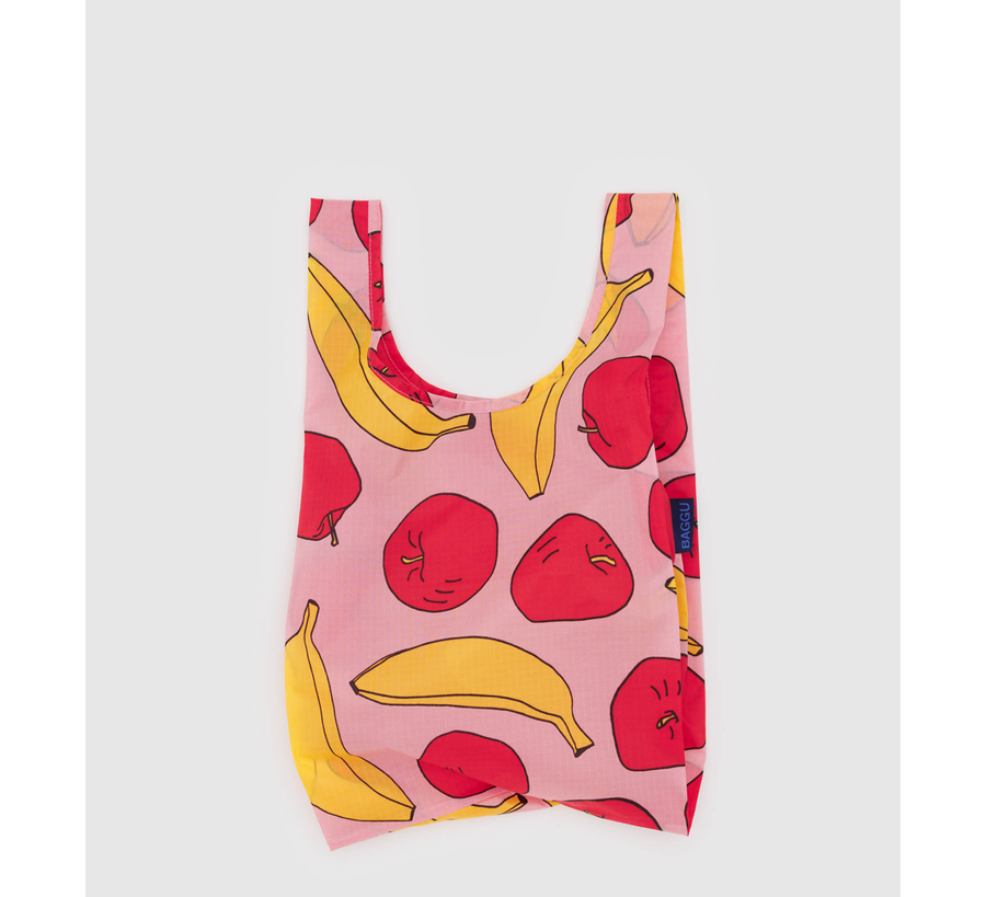 baggu, baggu uk stockist, baggu uk, big baggu, nylon, reusable bag, found bath, found bath uk stockist, baby baggu, happy metallic baggu baby, baby baggu Light Pink Apples & Bananas