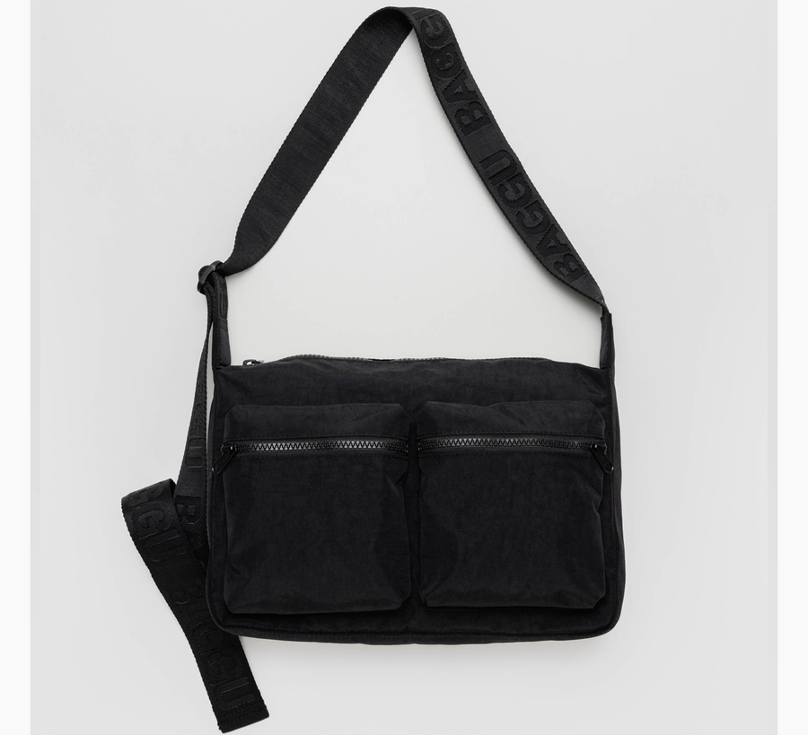 baggu, baggu uk stockist, baggu uk, big baggu, nylon, reusable bag, found bath, found bath uk stockist, baby baggu, black Medium Cargo Crossbody Bag