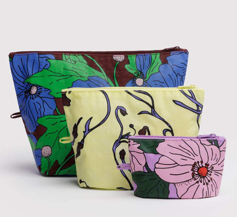 baggu, baggu uk stockist, baggu uk, big baggu, nylon, reusable bag, found bath, found bath uk stockist, baby baggu, happy metallic baggu baby, poppy mix Go Pouch Set