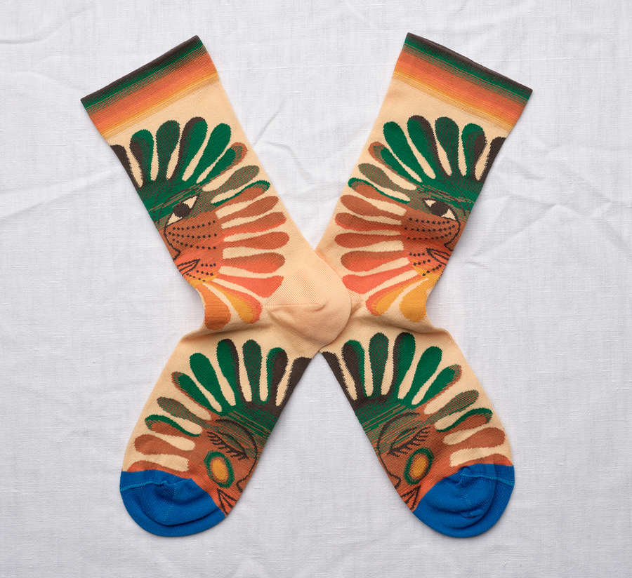 bonne maison, bonne maison uk stockist, found bath, found bath uk stockist, degrade wave long socks, knee high socks, ombre mask socks