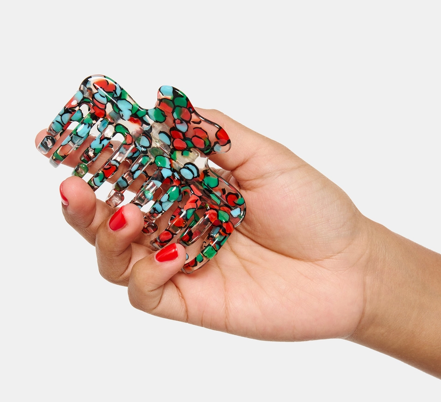 chunks accessories, hair accessories, found bath uk stockist, found bath chunks uk stockist, checkerboard hair claw, Bingo Small Jojo Hair Claw
