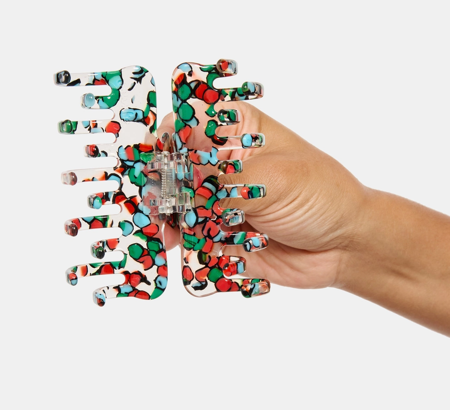 chunks accessories, hair accessories, found bath uk stockist, found bath chunks uk stockist, checkerboard hair claw, Bingo Small Jojo Hair Claw

