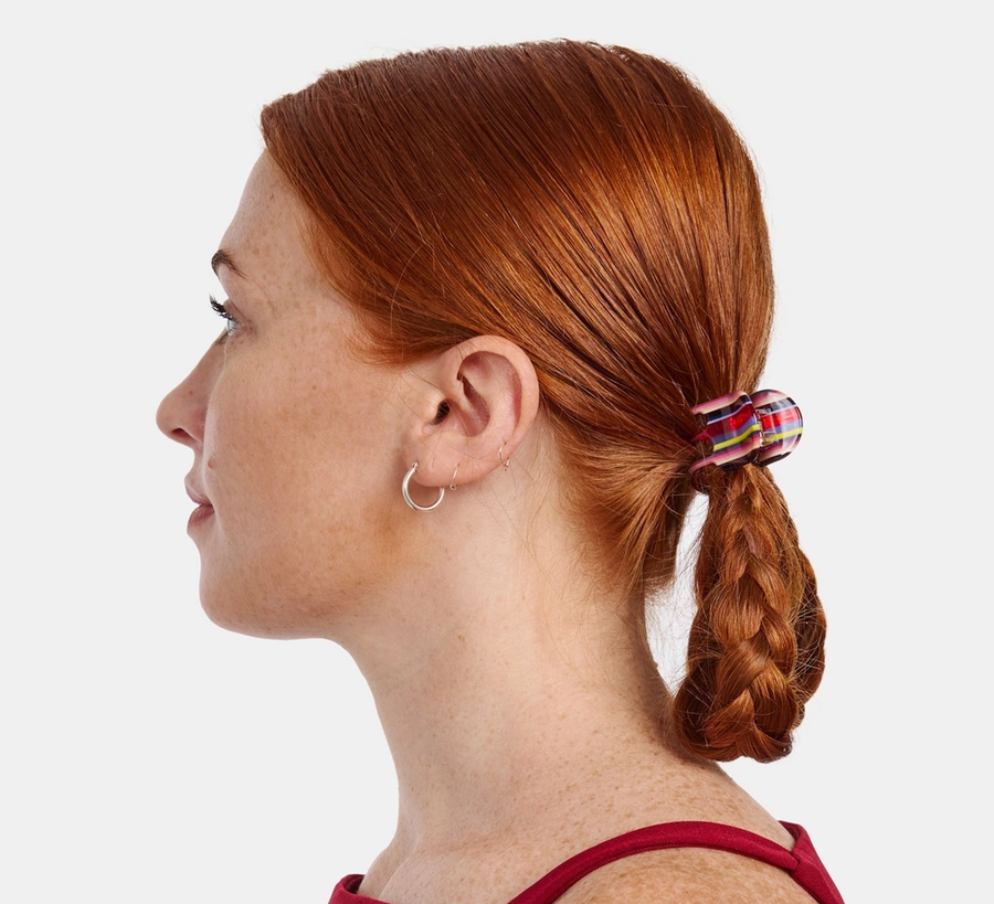 chunks accessories, hair accessories, found bath uk stockist, found bath chunks uk stockist, checkerboard hair claw, charlotte Mini Jester Hair Claw
