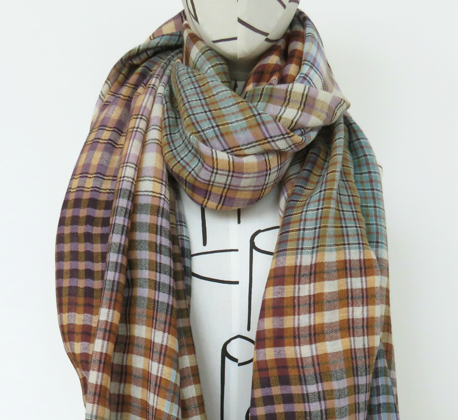 100% wool scarf, Epice, wool Scarf, epice paris, copenhagen, denmark, france, wool, found bath, found bath uk stockist, woven scarf, Charcoal Signature Check Scarf SW-2526 A-CHARCOAL