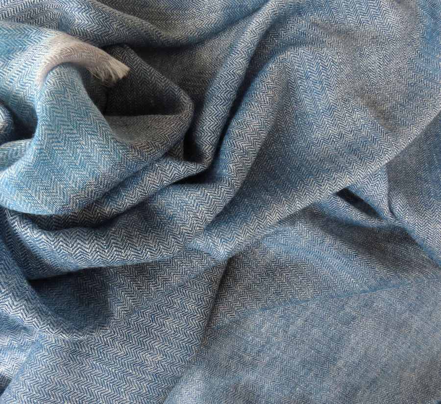 100% wool scarf, Epice, wool Scarf, epice paris, copenhagen, denmark, france, wool, found bath, found bath uk stockist, woven scarf, blue herringbone scarf