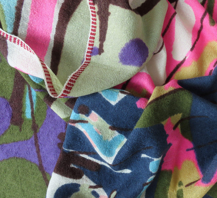 100% wool scarf, Epice, wool Scarf, epice paris, copenhagen, denmark, france, wool, found bath, found bath uk stockist, woven scarf, Forest graffiti Scarf 