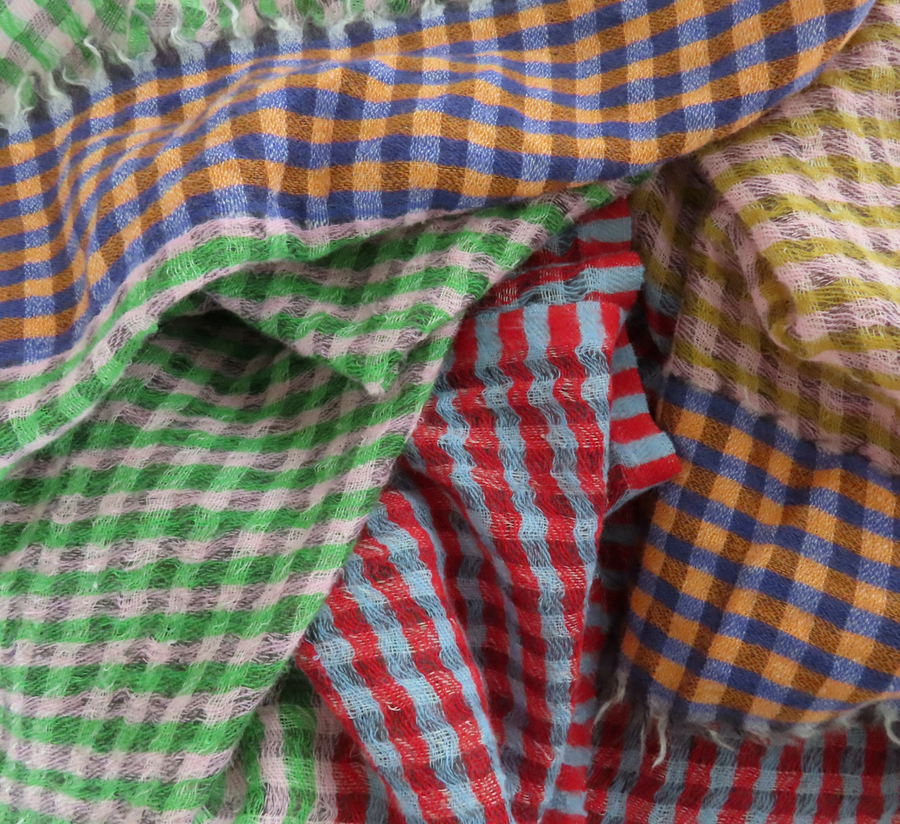 100% wool scarf, Epice, wool Scarf, epice paris, copenhagen, denmark, france, wool, found bath, found bath uk stockist, woven scarf, Red & Blue Cosy Check Scarf SW2522 C