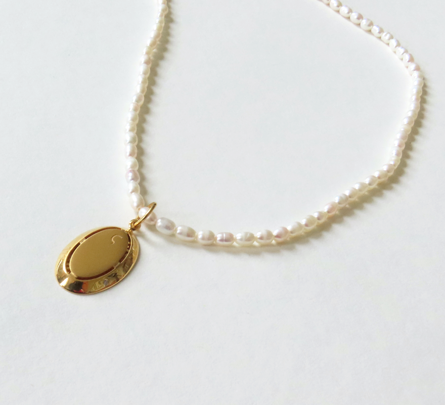 Hermina Athens / Angel Oval Pearl Necklace