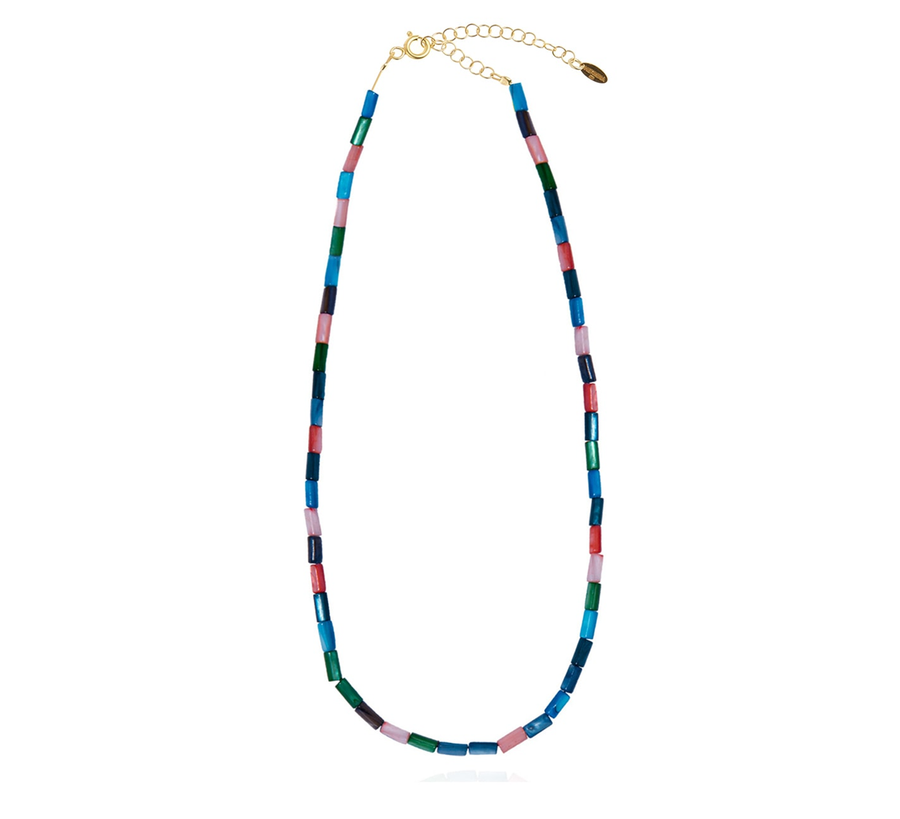 Hermina Athens Cord Chain Necklace, uk stockist found bath, a fish called wanda necklace, jade semi precious stones, gold, jaws necklace