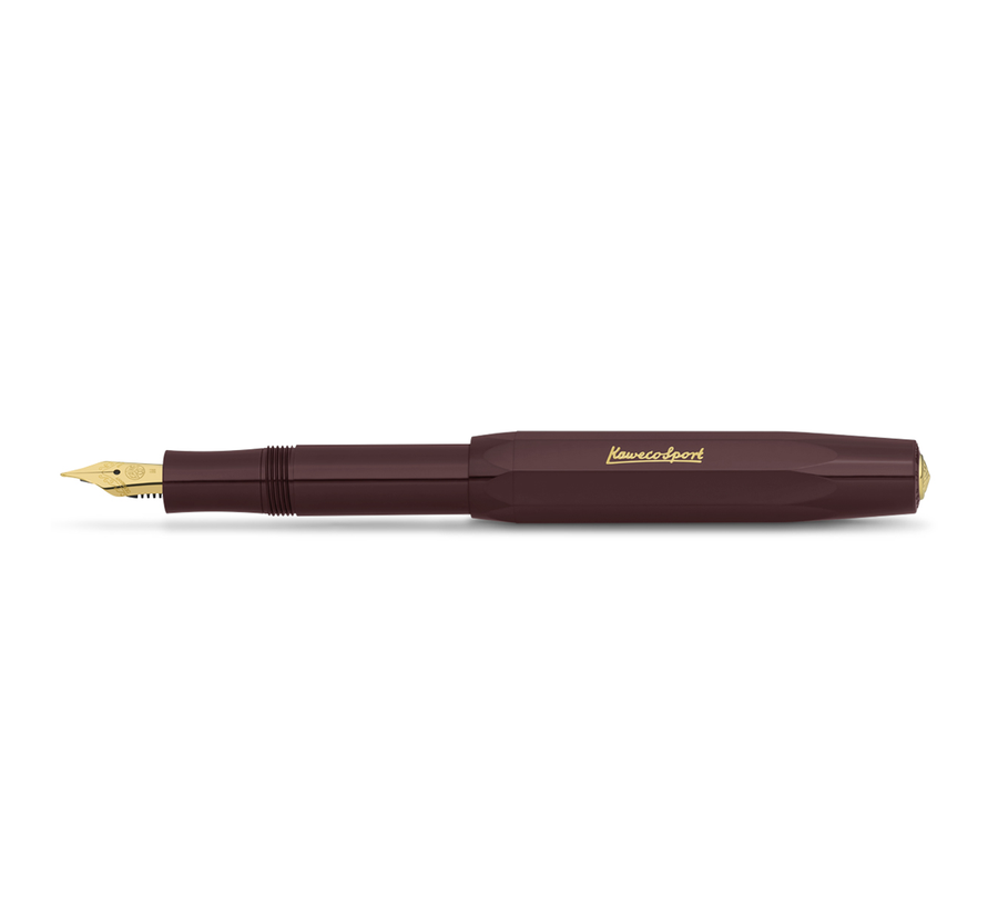kaweco, kaweco sport, found bath, found bath uk stockist, sport rollerball, gel rollerball pen, classic sport, fine nib fountain pen, bordeaux gold