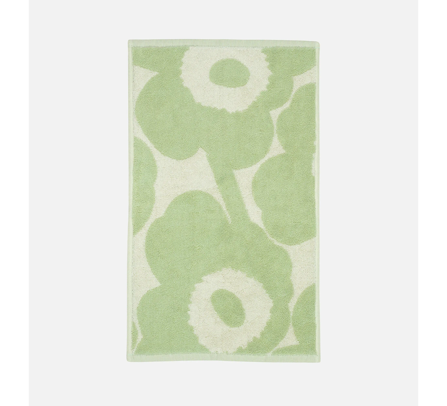 Marimekko, unikka unniko flower beige, blue, found bath, found bath uk stockist, marimekko uk stockist, kitchen towel, tea towel, black and white, Veljekset, svaale, white blue, face, towel, jacquard, green towel, 30 x 50
