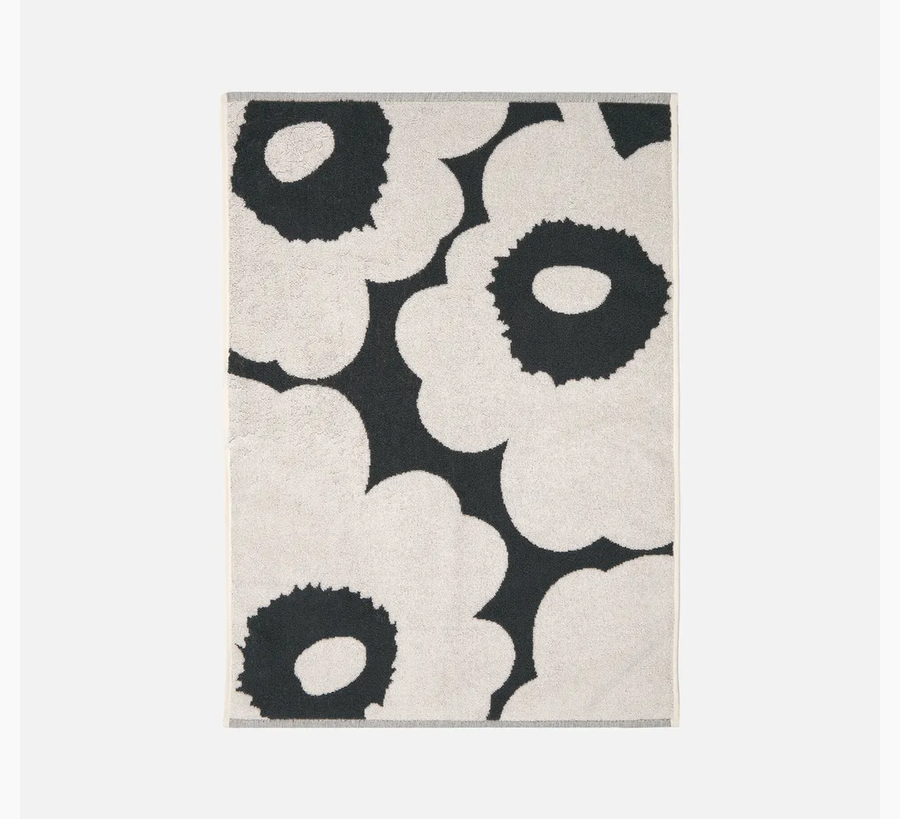 Marimekko / Grey Unikko Hand Towel 50 x 70cm