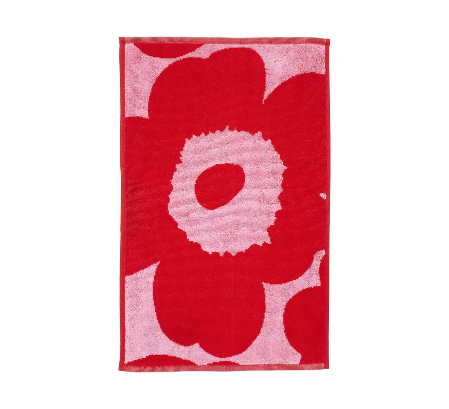 Marimekko / Pink & Red Unikko Guest Towel 30 x 50cm