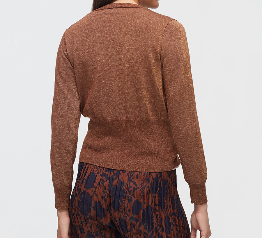 Nice Things, uk stockist found bath, Brown and Gold Ribbed Cardigan