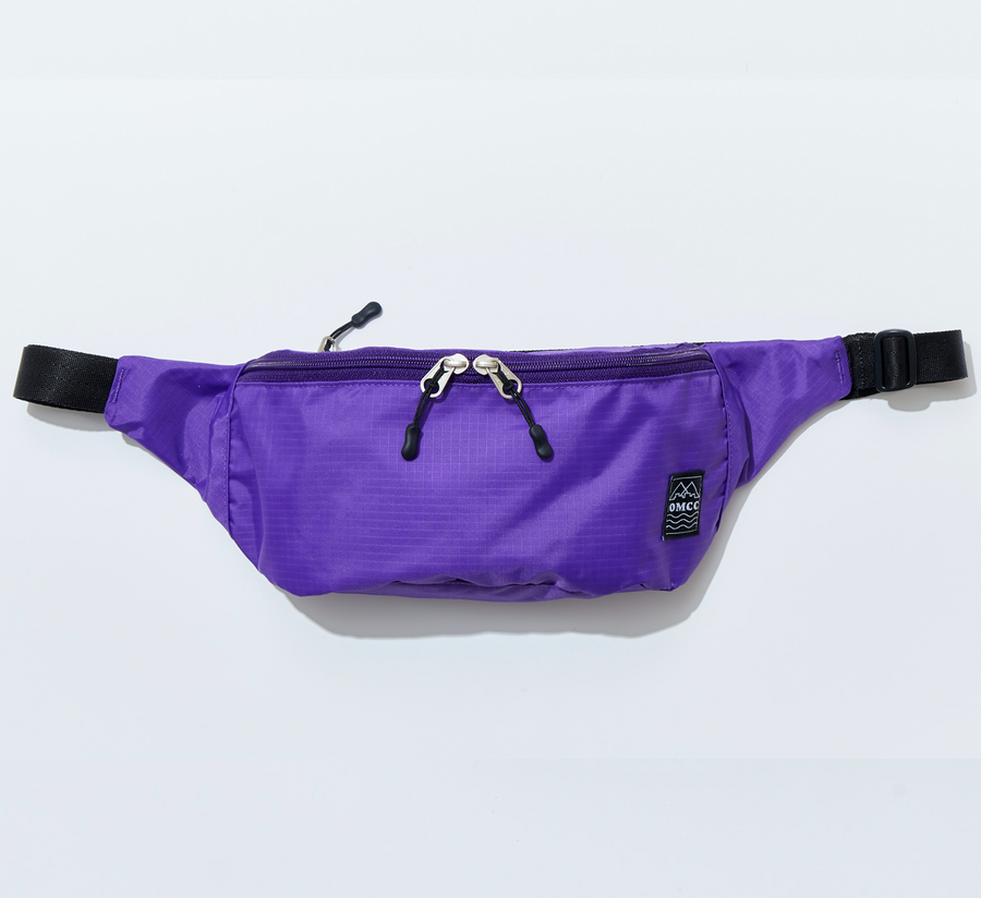 omcc japan, omcc uk stockist, omcc uk, nylon, reusable bag, found bath, found bath uk stockist, Ocean × Mountain × City × Creation, ocean mountain city creation, Packable Fanny Pack purple