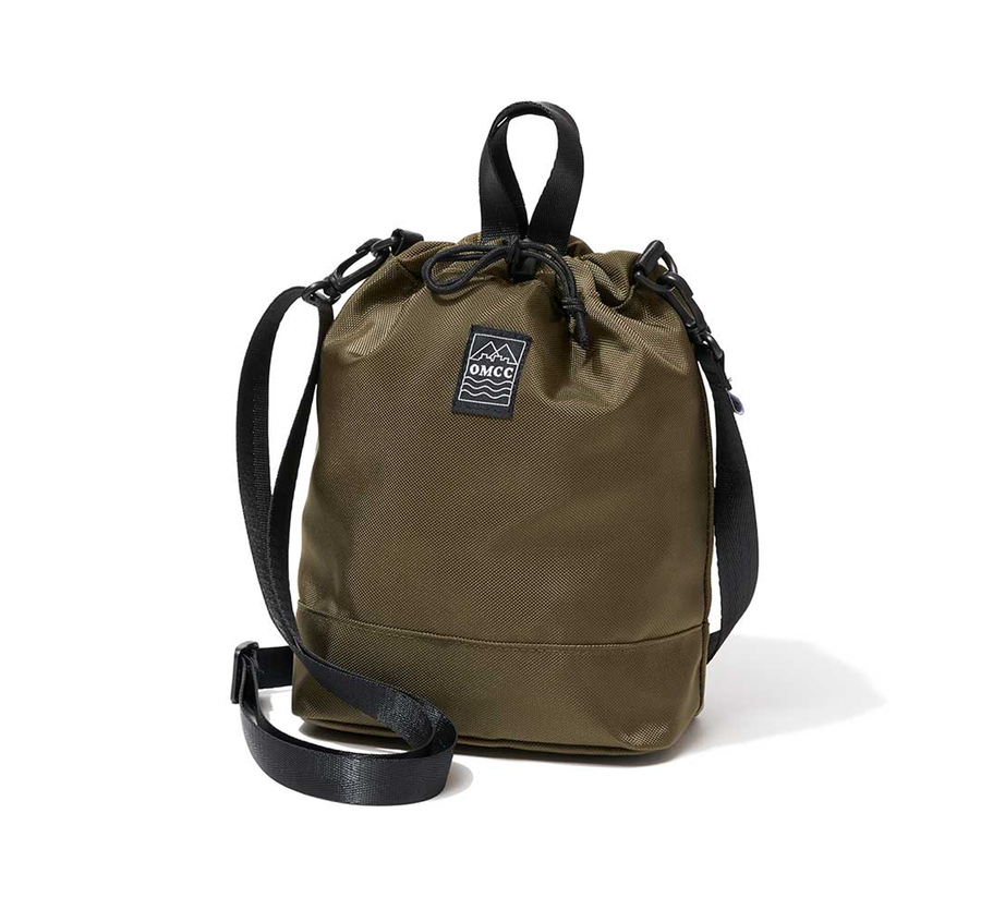 omcc japan, omcc uk stockist, omcc uk, nylon, reusable bag, found bath, found bath uk stockist, Ocean × Mountain × City × Creation, ocean mountain city creation, Chalk Shoulder Bag military green