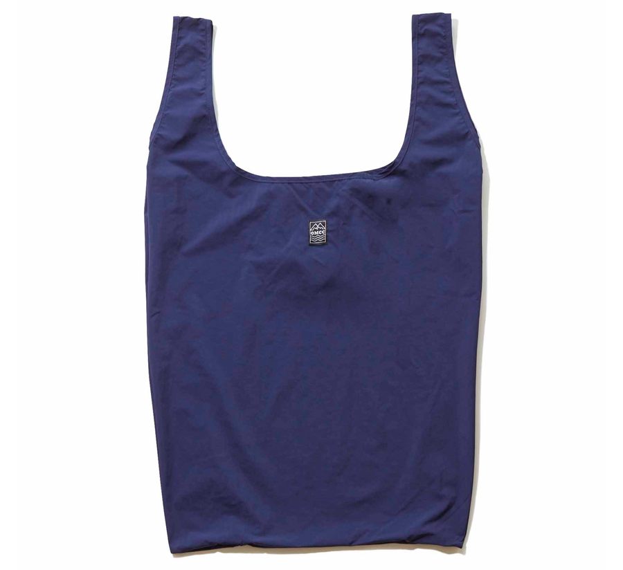 omcc japan, omcc uk stockist, omcc uk, nylon, reusable bag, found bath, found bath uk stockist, Ocean × Mountain × City × Creation, ocean mountain city creation, Large Shopping Bag navy
