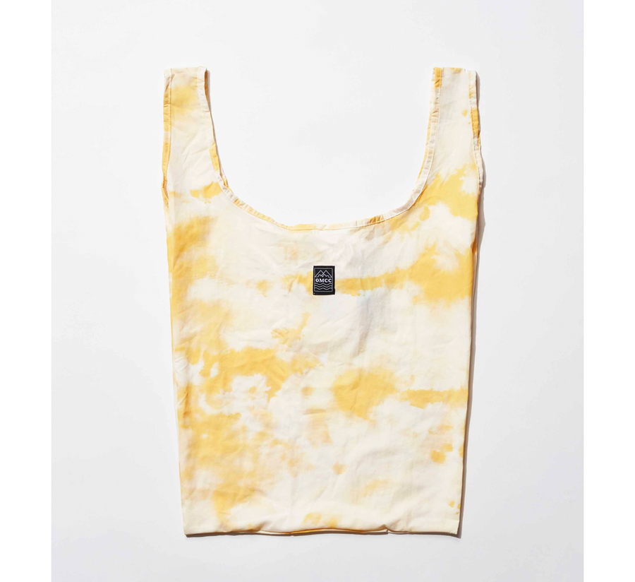omcc japan, omcc uk stockist, omcc uk, nylon, reusable bag, found bath, found bath uk stockist, Ocean × Mountain × City × Creation, ocean mountain city creation, Medium Shopping Bag Tie-Dye Yellow