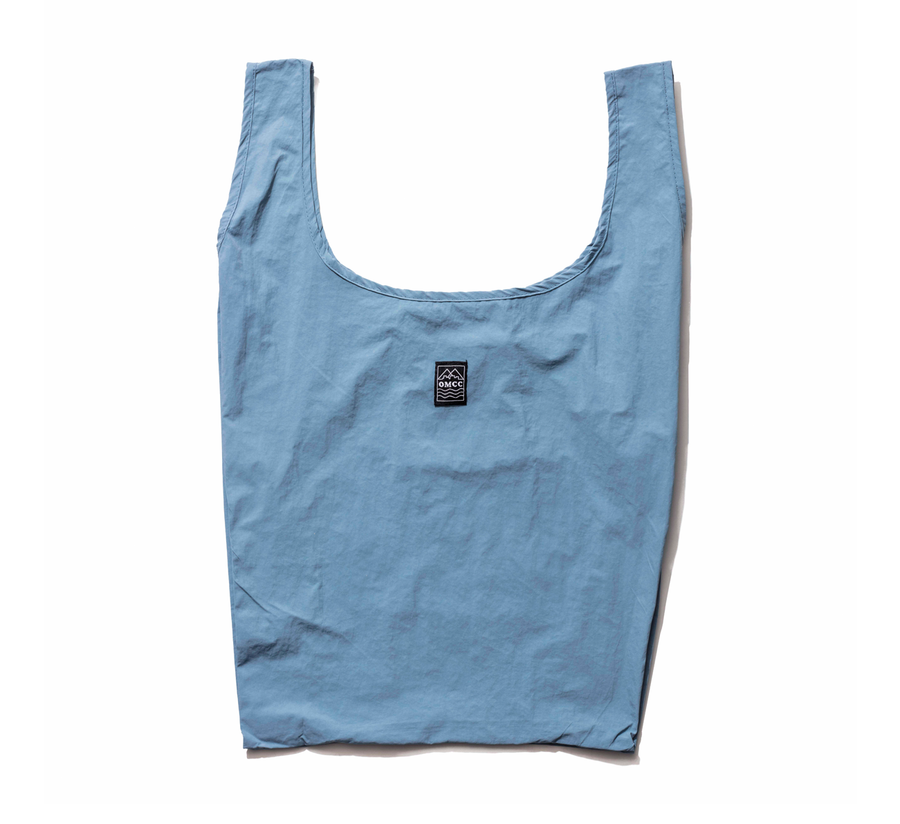 omcc japan, omcc uk stockist, omcc uk, nylon, reusable bag, found bath, found bath uk stockist, Ocean × Mountain × City × Creation, ocean mountain city creation, Medium Shopping Bag blue