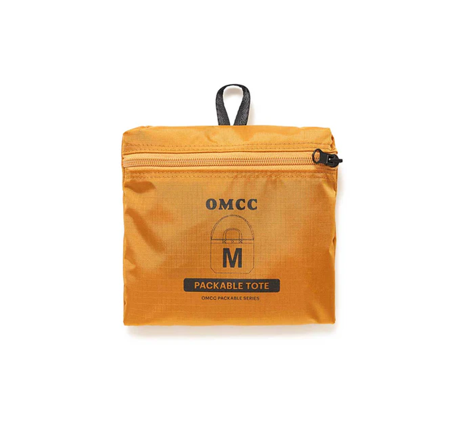 omcc japan, omcc uk stockist, omcc uk, nylon, reusable bag, found bath, found bath uk stockist, Ocean × Mountain × City × Creation, ocean mountain city creation, medium Packable Tote Bag golden
