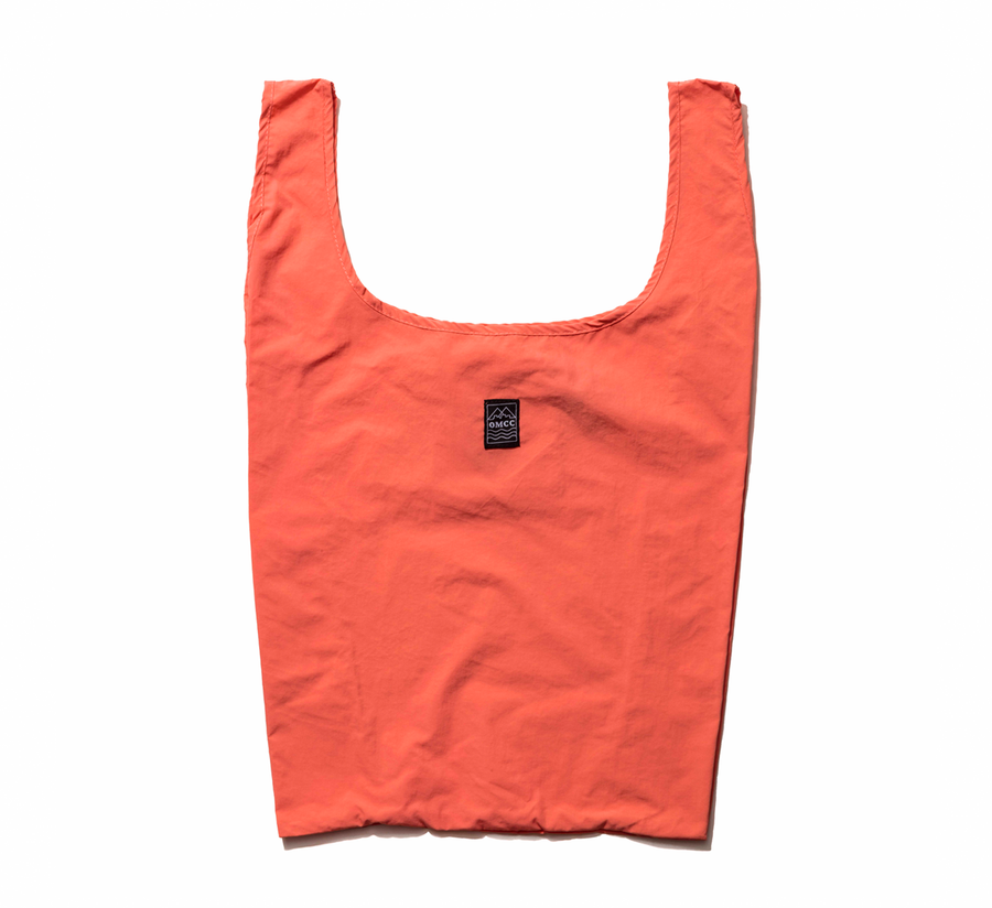 omcc japan, omcc uk stockist, omcc uk, nylon, reusable bag, found bath, found bath uk stockist, Ocean × Mountain × City × Creation, ocean mountain city creation, Medium Shopping Bag coral