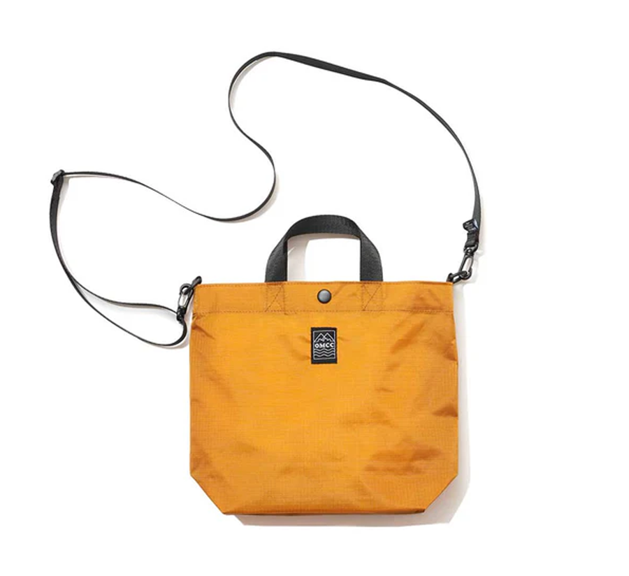 omcc japan, omcc uk stockist, omcc uk, nylon, reusable bag, found bath, found bath uk stockist, Ocean × Mountain × City × Creation, ocean mountain city creation, small Packable Tote Bag small golden