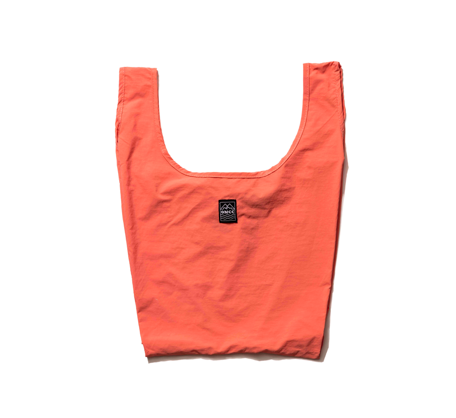 omcc japan, omcc uk stockist, omcc uk, nylon, reusable bag, found bath, found bath uk stockist, Ocean × Mountain × City × Creation, ocean mountain city creation, Small Shopping Bag coral